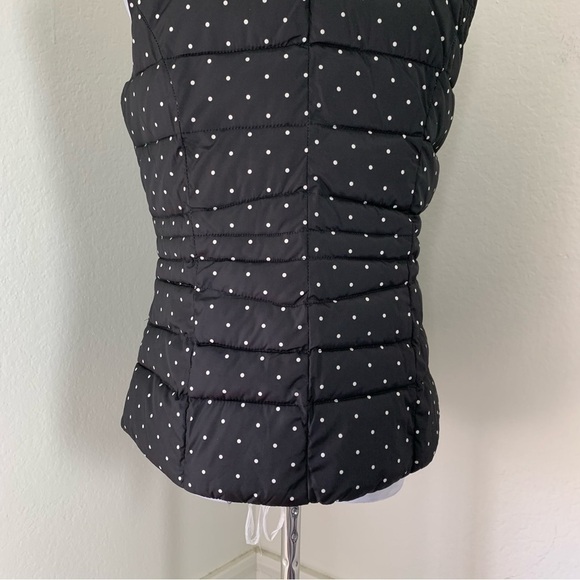 Charter club black and white polkadot puffer vest Full Zip Pockets Sz Petite S - Picture 9 of 16
